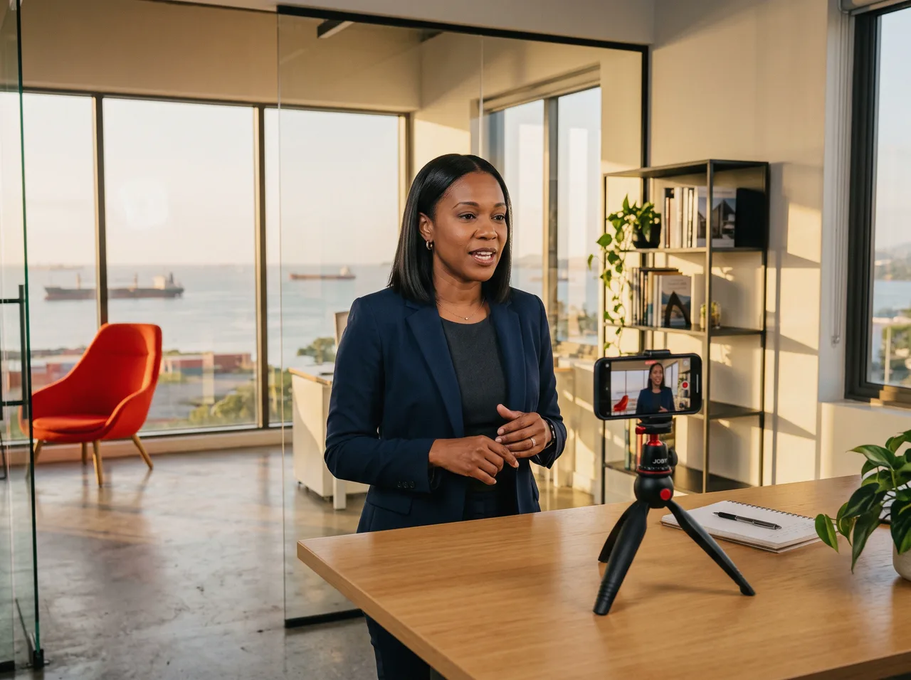 Partner recording a LinkedIn video