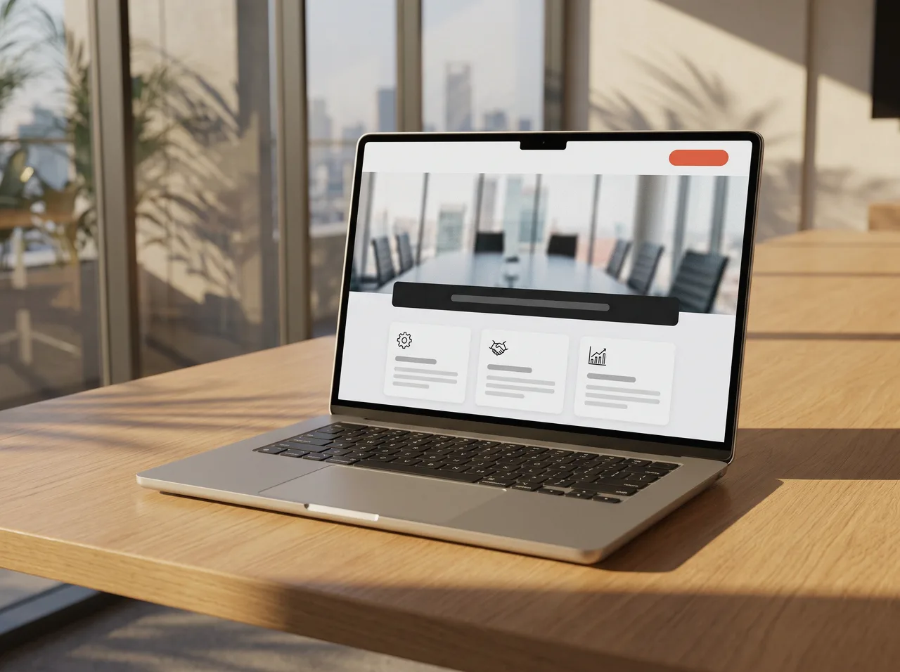 Consultancy website on a laptop