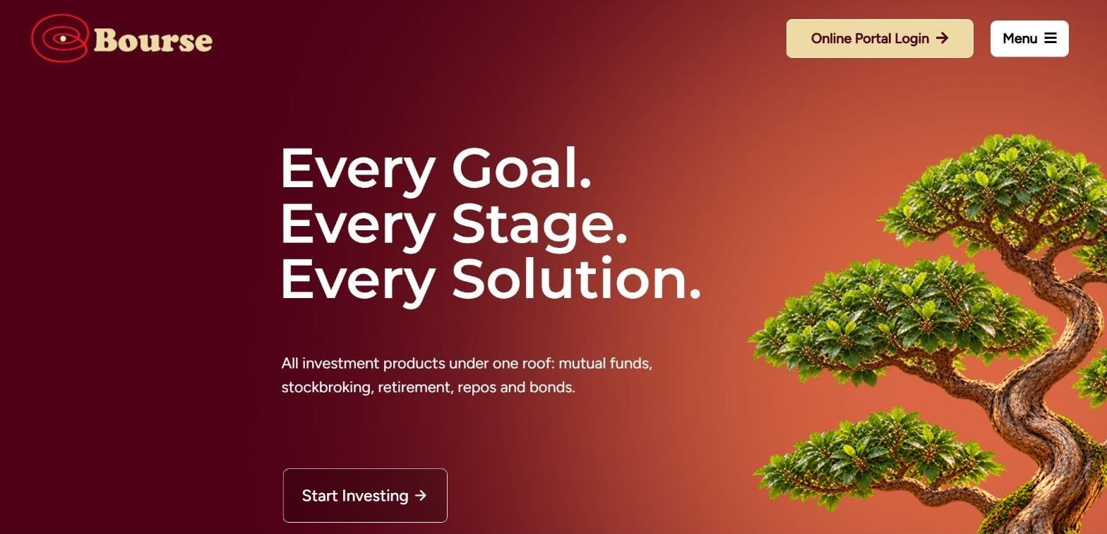 Bourse Securities homepage hero reading Every Goal, Every Stage, Every Solution