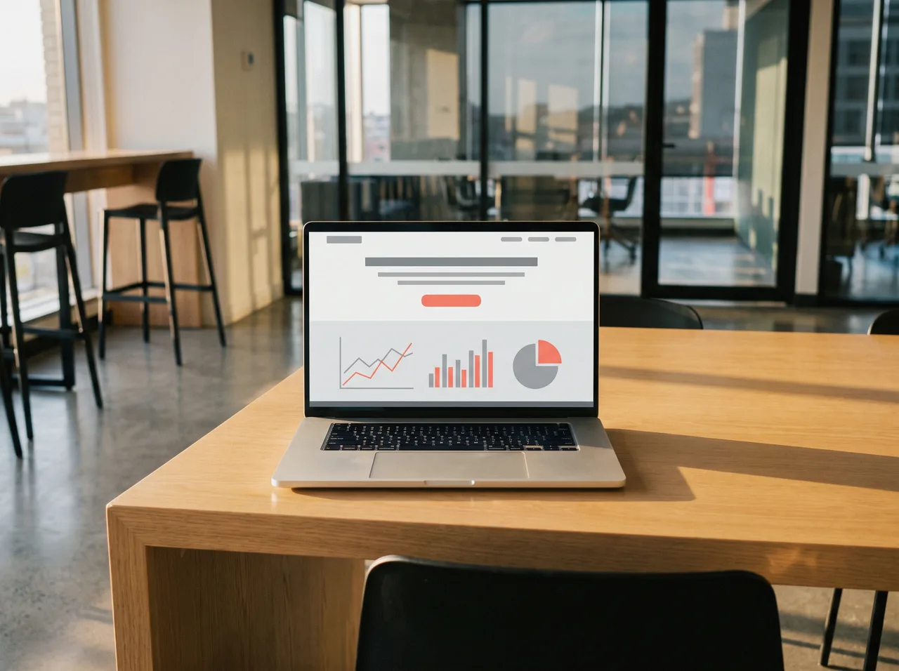 Software product homepage on a laptop