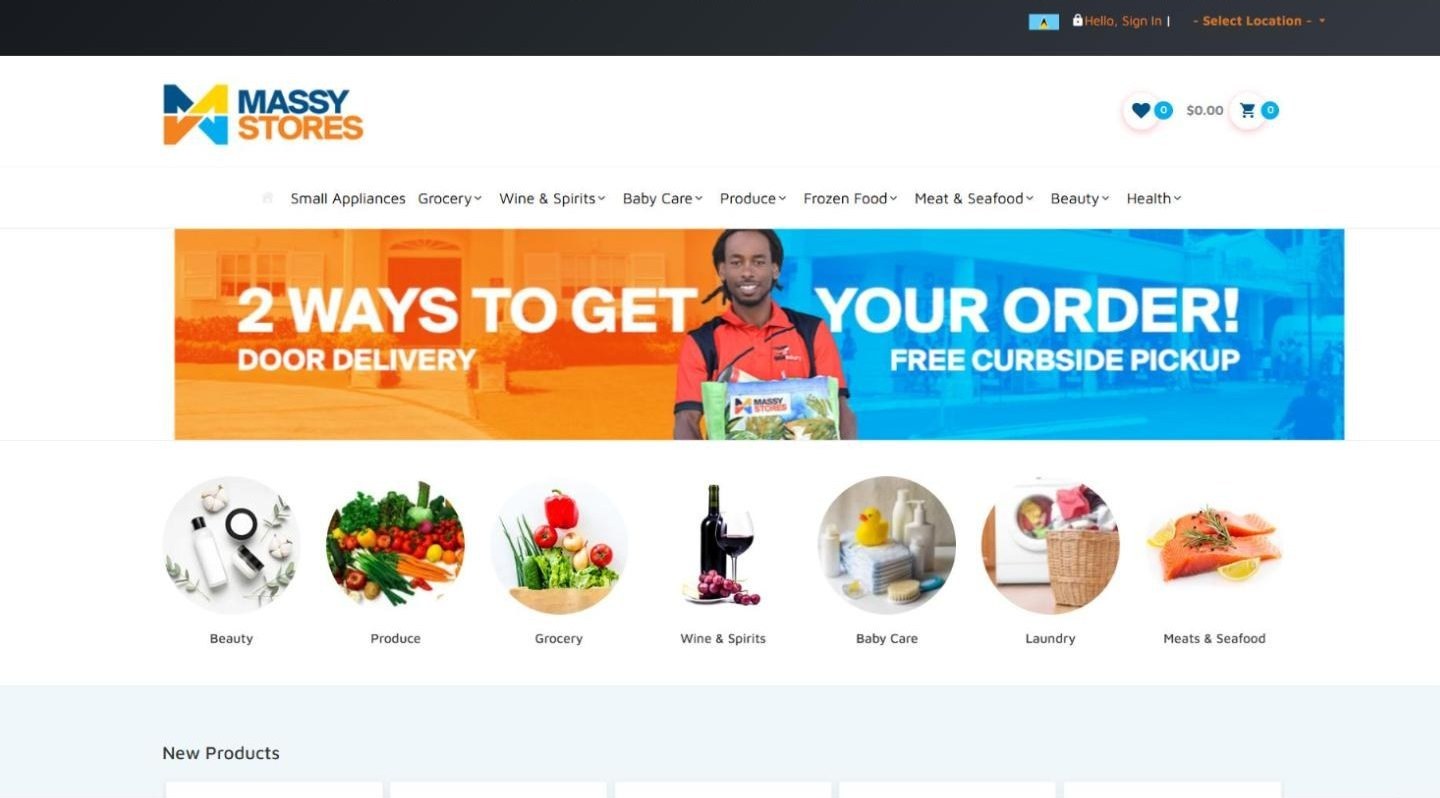 Massy Stores Saint Lucia online store with delivery and curbside pickup