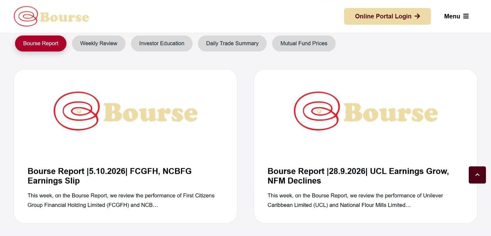 Research Access with tabs for Bourse Report, Weekly Review, Investor Education, Daily Trade Summary and Mutual Fund Prices