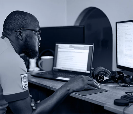 Quoviz team member at work in the studio