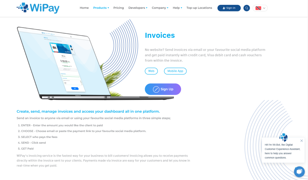 WiPay new invoice services